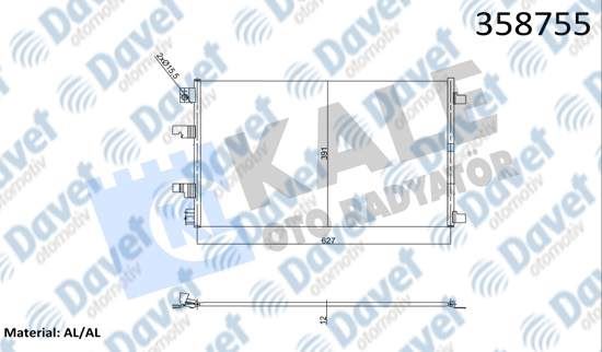 KALE 358755 Klima Radyatoru Nissan Qashqai 1.6 Dci 11-13 Kurutucusuz  ####